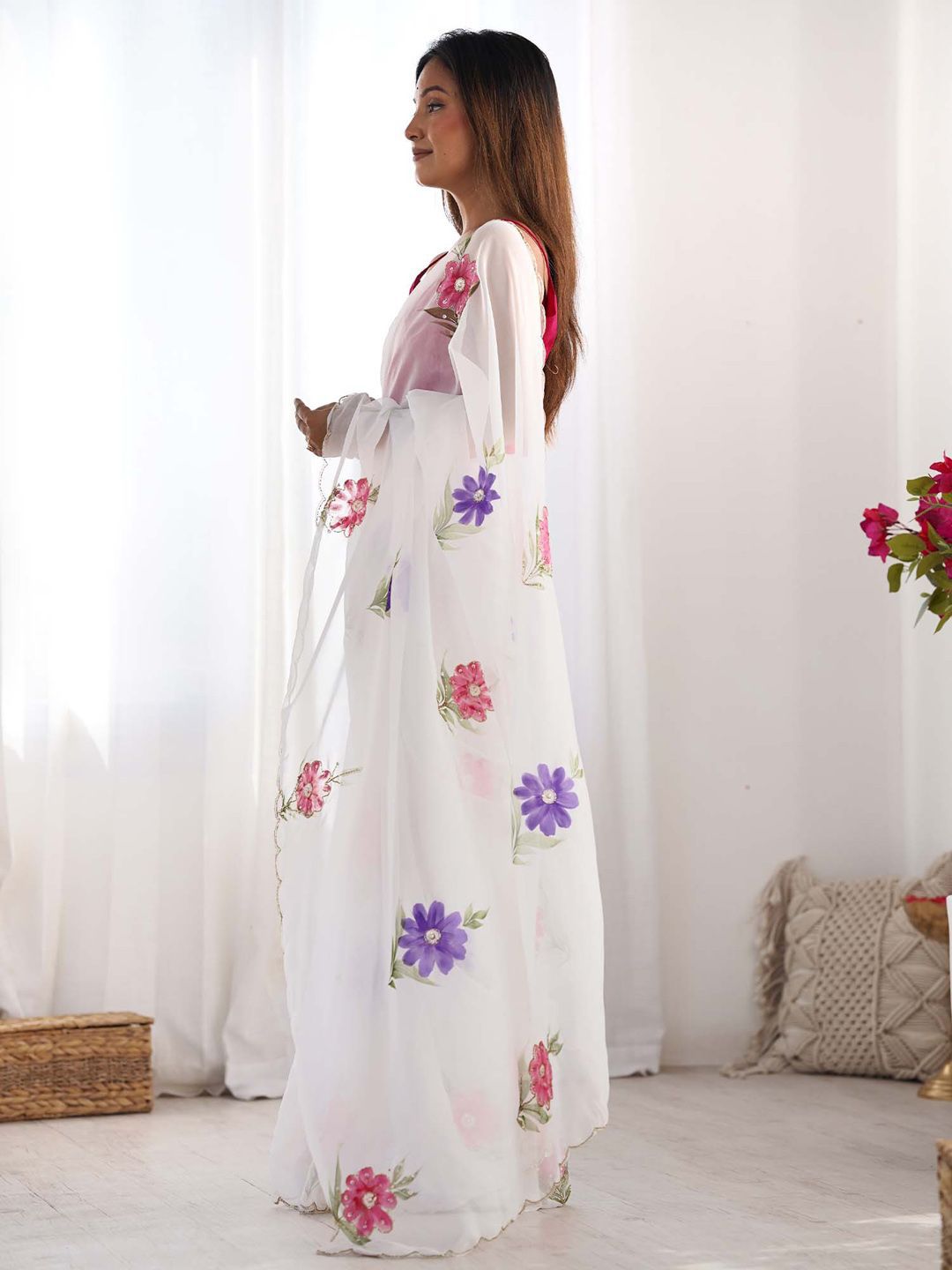 Saree mall Floral Organza Sarees