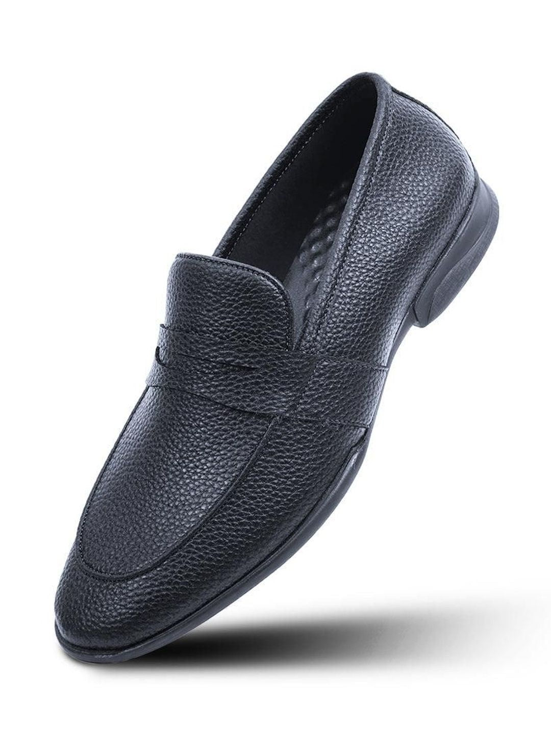 MONKSTORY Men Black PU Loafers