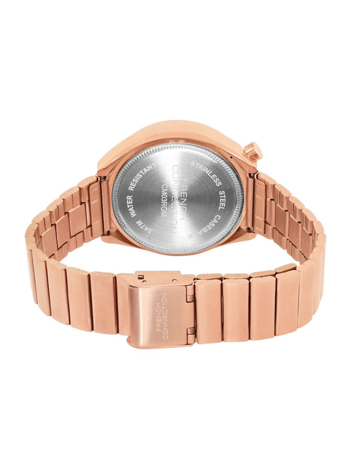 Sambungan Perancis Wanita wanita dihiasi dail & gelang keluli tahan karat gaya Tali Tentera Analog Chronograph