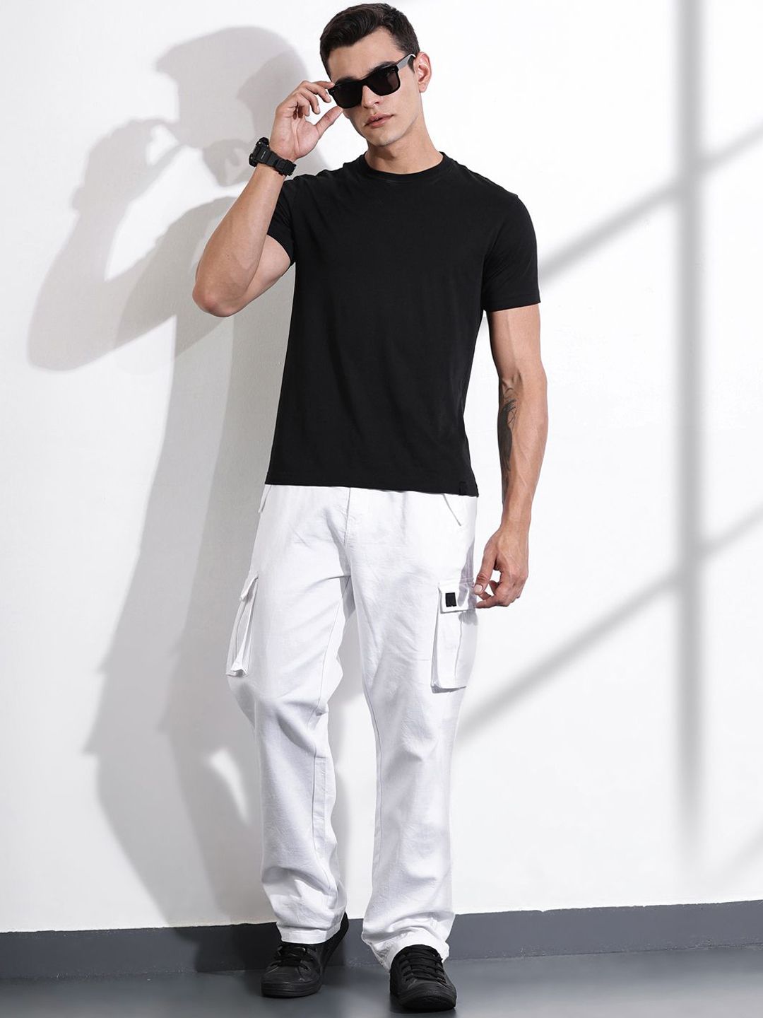 Thomas Scott Men Smart Relaxed Fit Pure Cotton Cargos Trouser