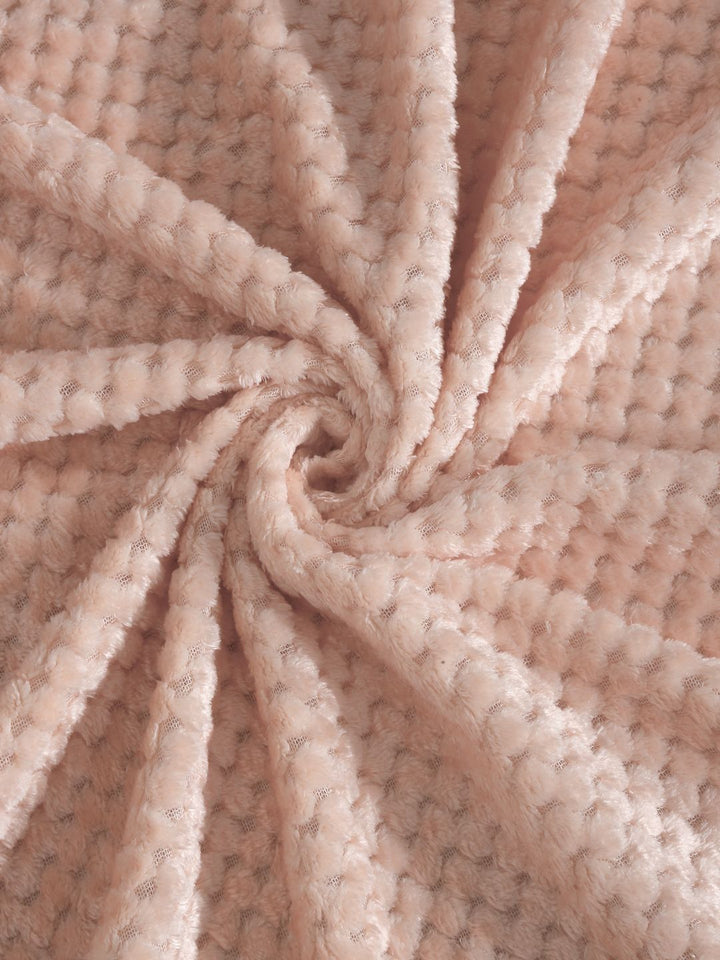 KLOTTHE Peach-Colored Abstract 300TC Woolen Single Fitted Bedsheet & Pillow Cover