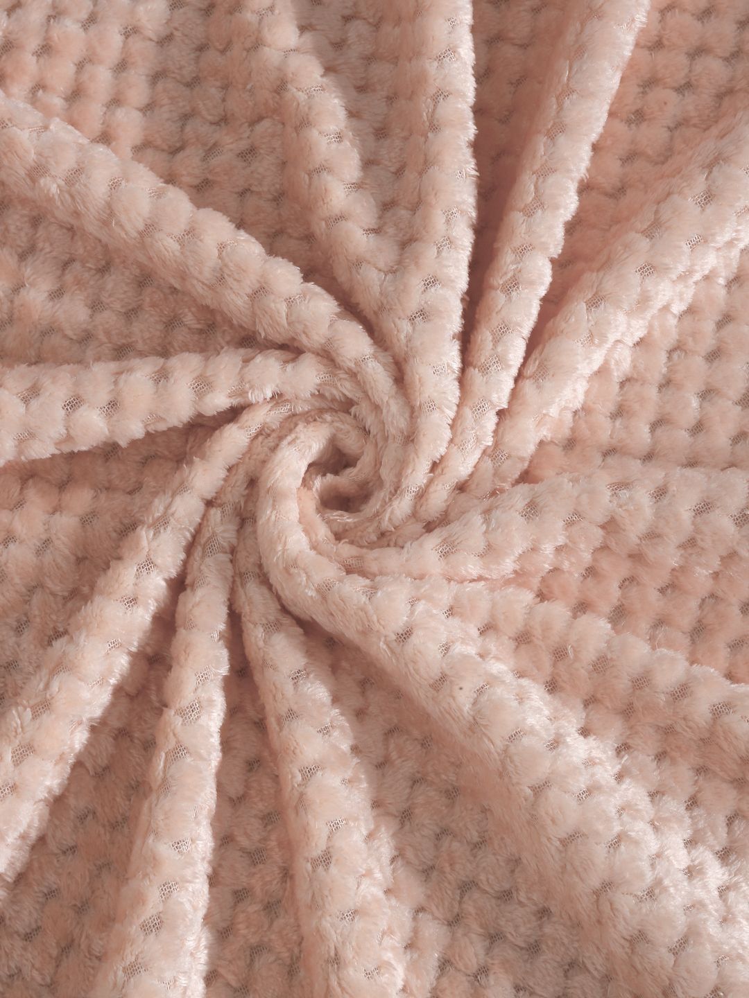 KLOTTHE Peach-Colored Abstract 300TC Woolen Single Fitted Bedsheet & Pillow Cover