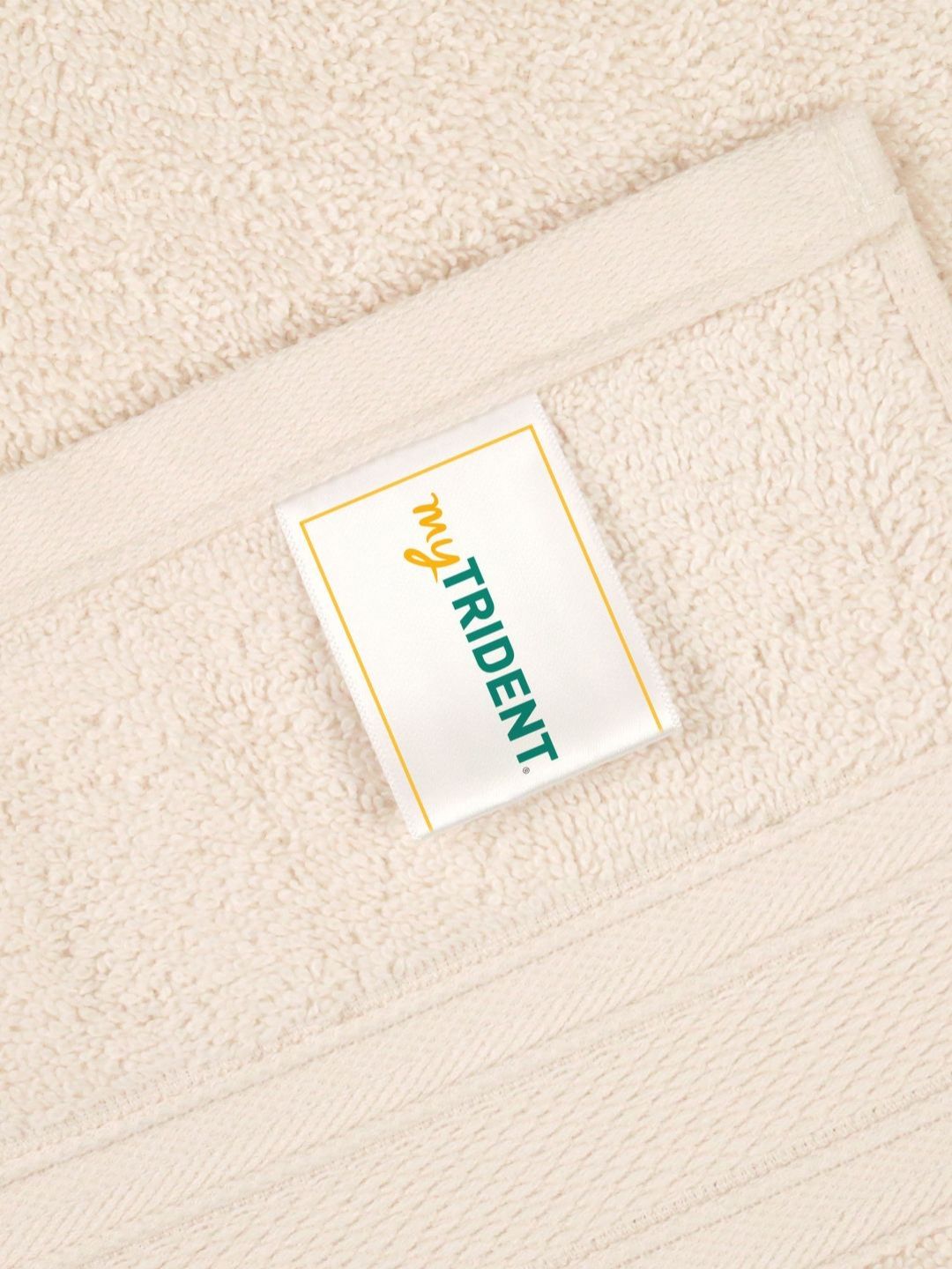 MYTRIDENT Beige Cotton 500 GSM Bath Towel