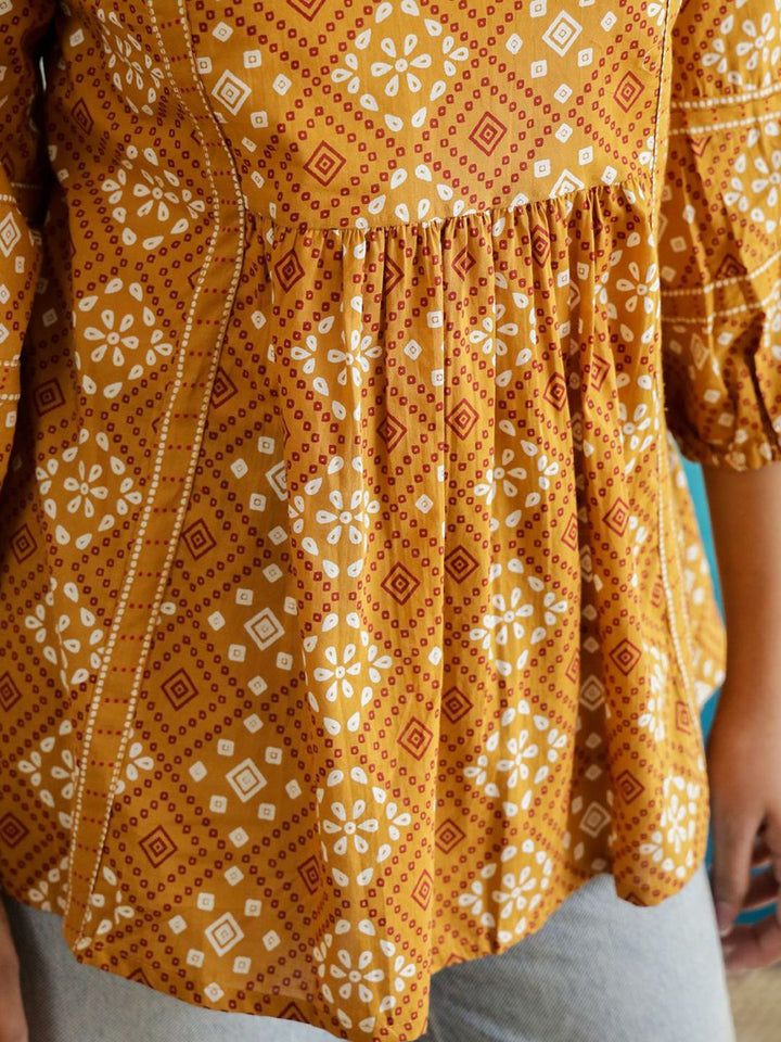 Sanskrutihomes wanita motif etnik dicetak kapas atas