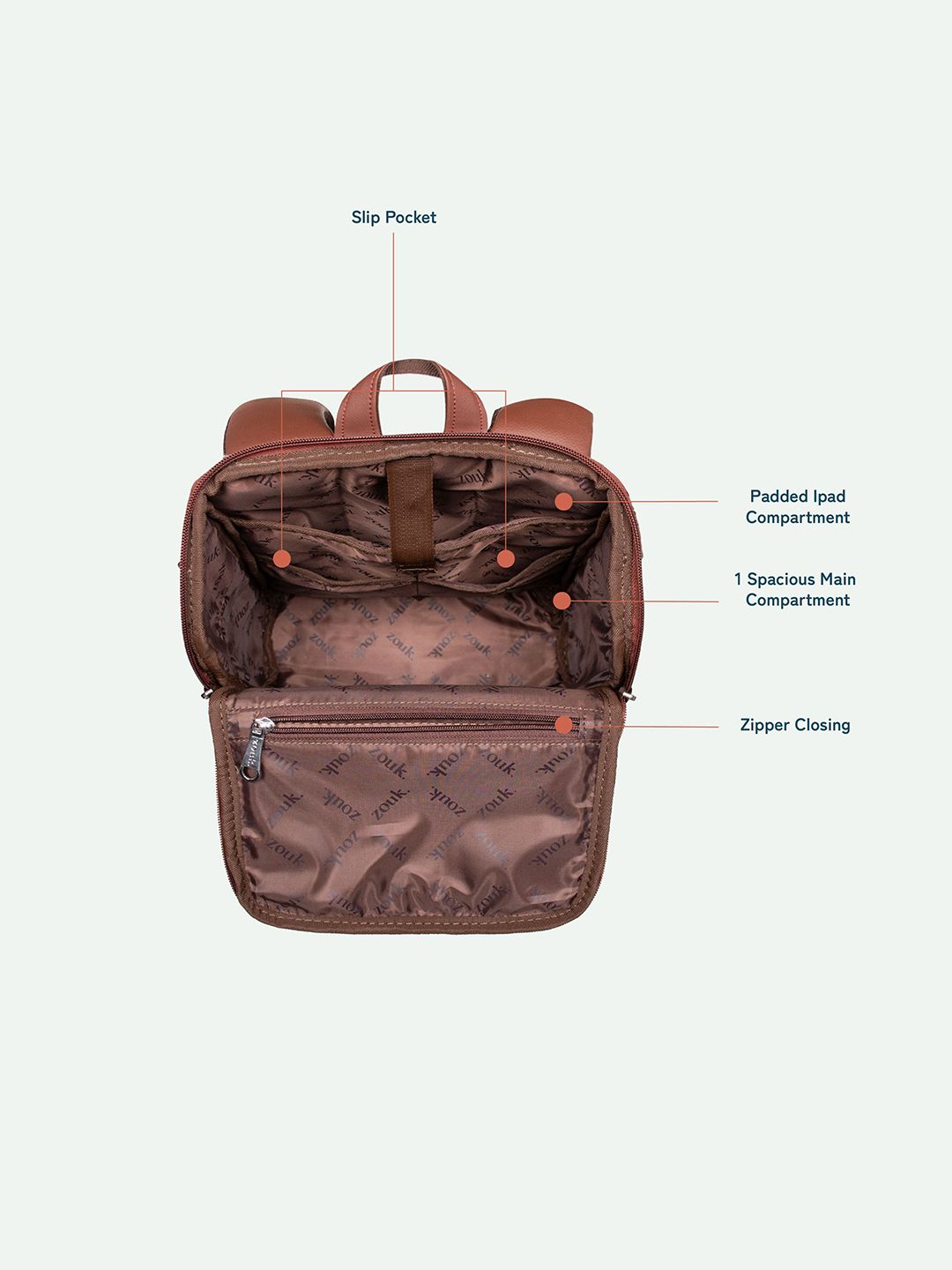 Zouk Unisex Royal Indian Peacock Motif Amalia Daypack