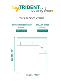 MYTRIDENT Dandelion Yellow Dusk & Dawn Flat 144TC Queen Cotton Bedsheet & 2 Pillow Covers