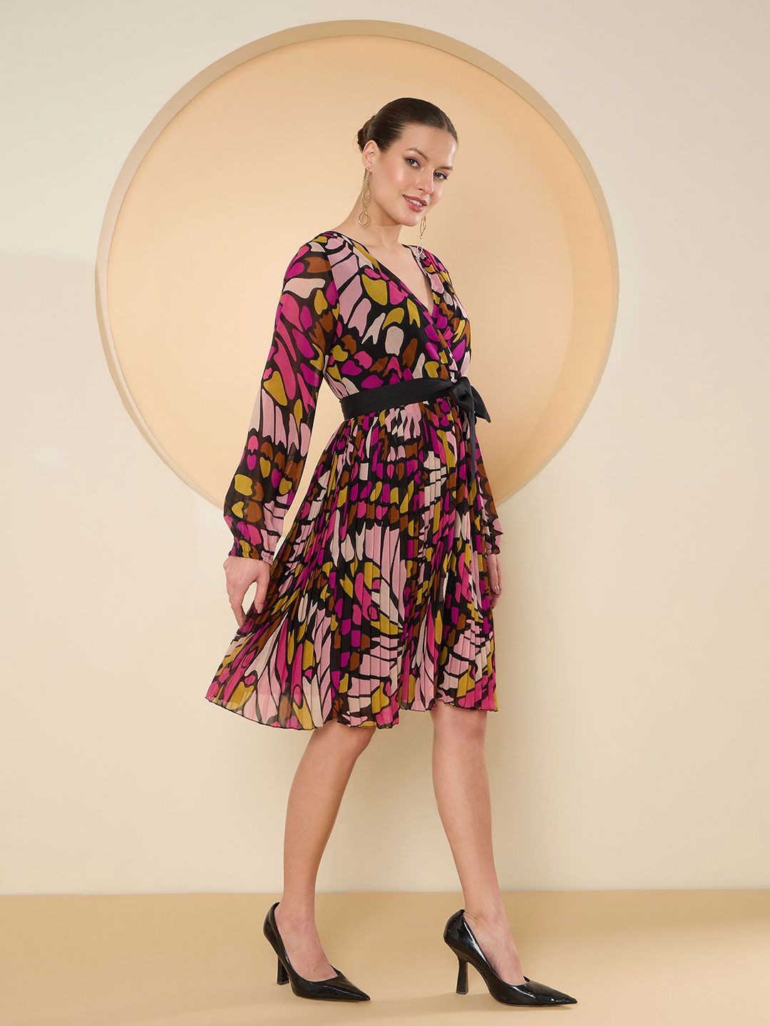 Antheaa Floral Print Georgette Dress