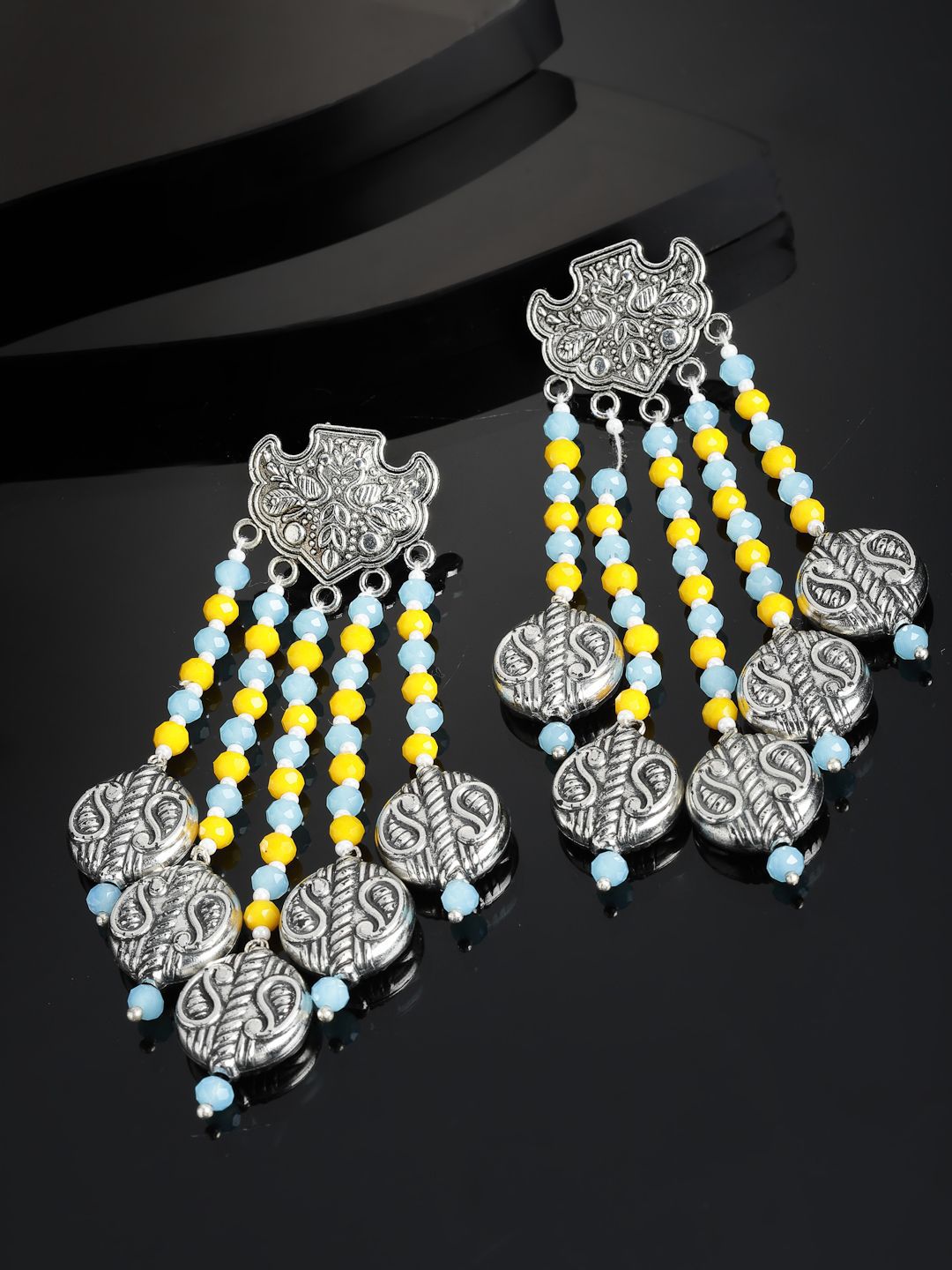 Anting-anting Jatuh Kontemporari Bersalut Perak Anouk