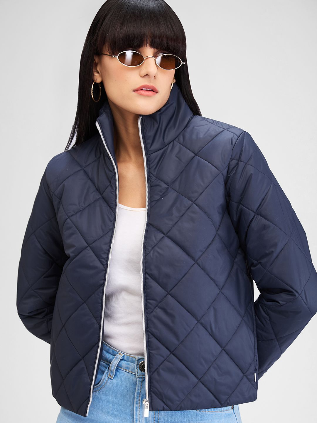 Jaket Quilted Geometric Wanita Spykar Wanita