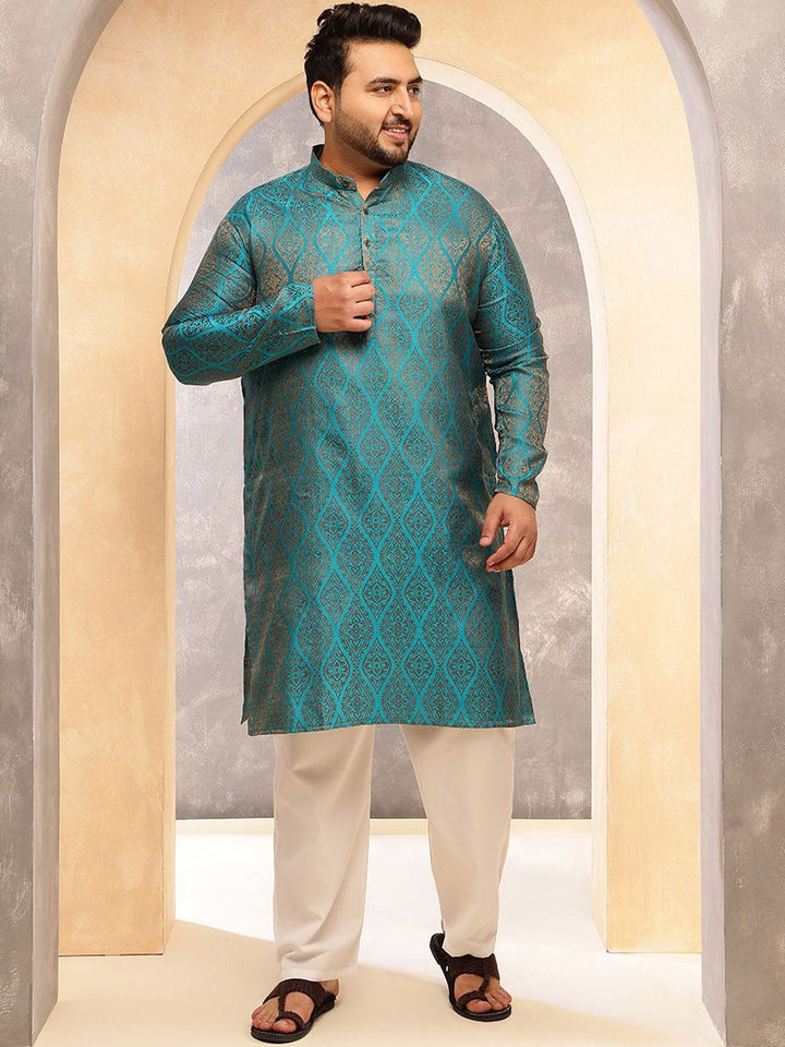 SOJANYA PLUS Men Ethnic Motifs Woven Design Kurta with Pyjama