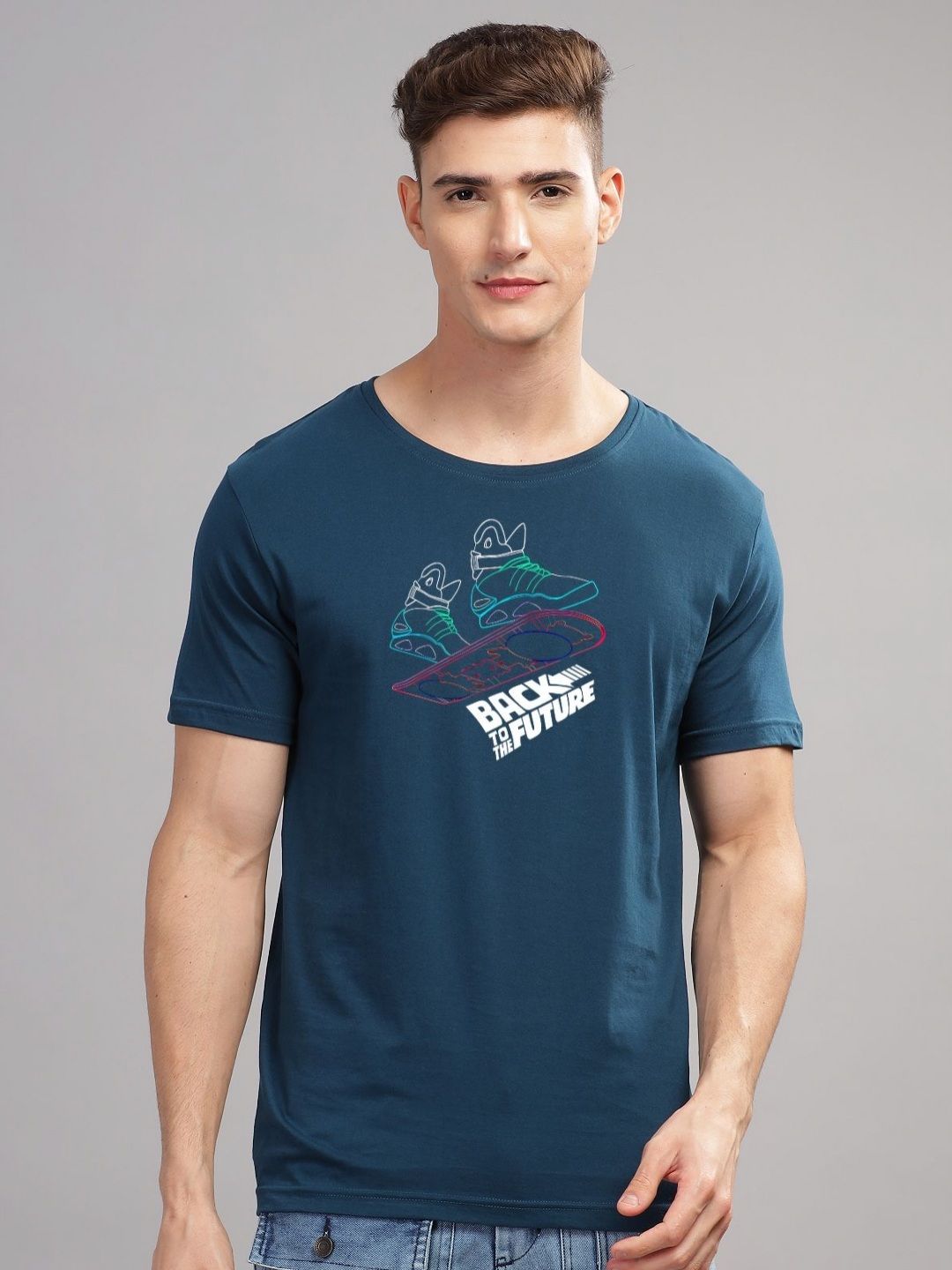 ADRO Men Typography Printed Tropical Raw Edge T-shirt