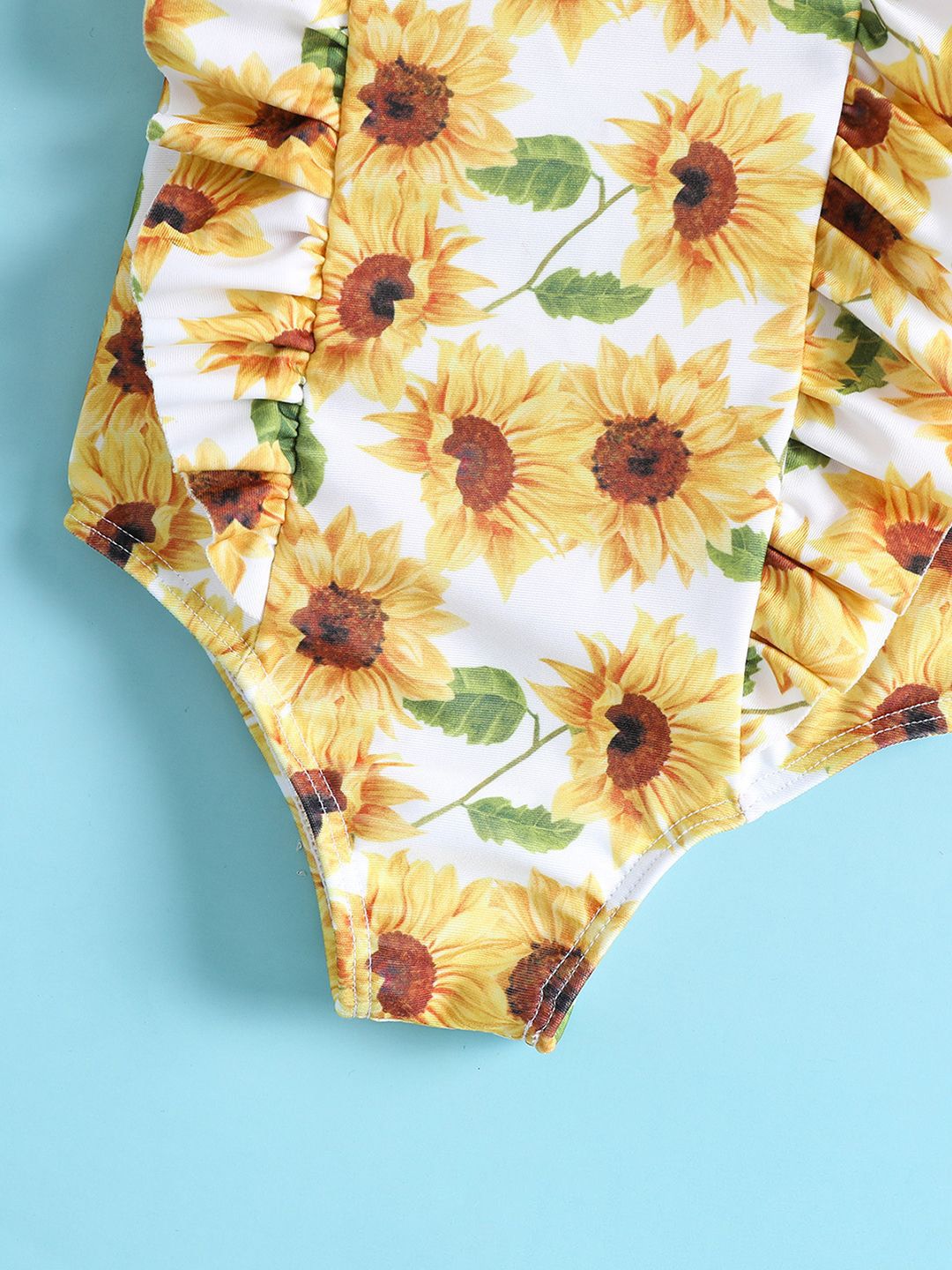 YK Girls Floral Printed Sleeveless Bodysuit