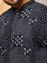 SOJANYA PLUS Men Bandhani Printed Bandhani Daily Cotton Straight Kurta