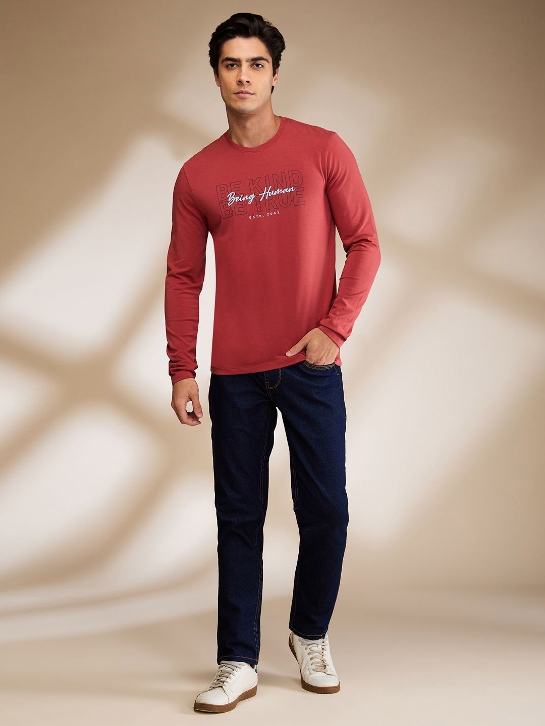 Being Human Men Typography Printed Round Neck Cotton T-shirt