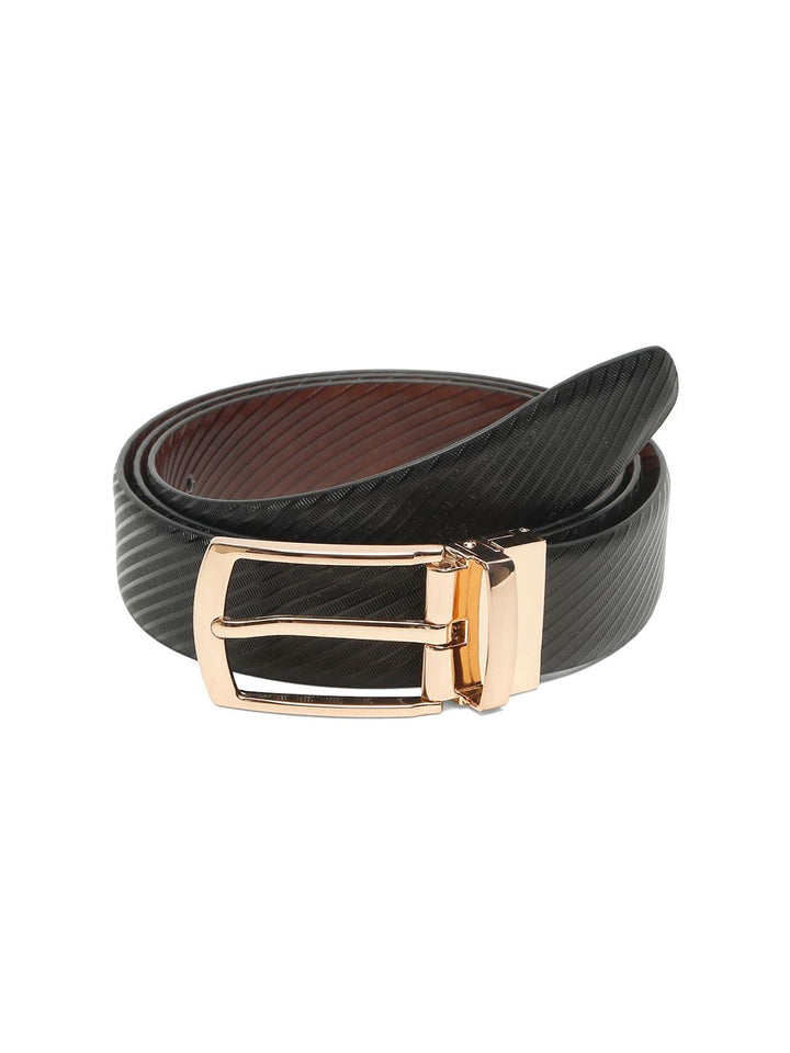 Teakwood Leathers Men Textured Leather Reversible Formal Belt