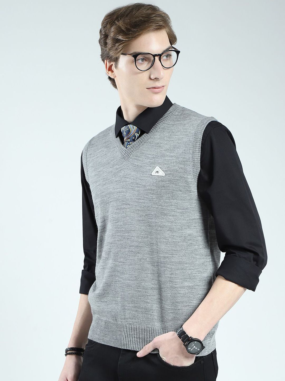 Monte Carlo Men V-Neck Woollen Sweater Vest