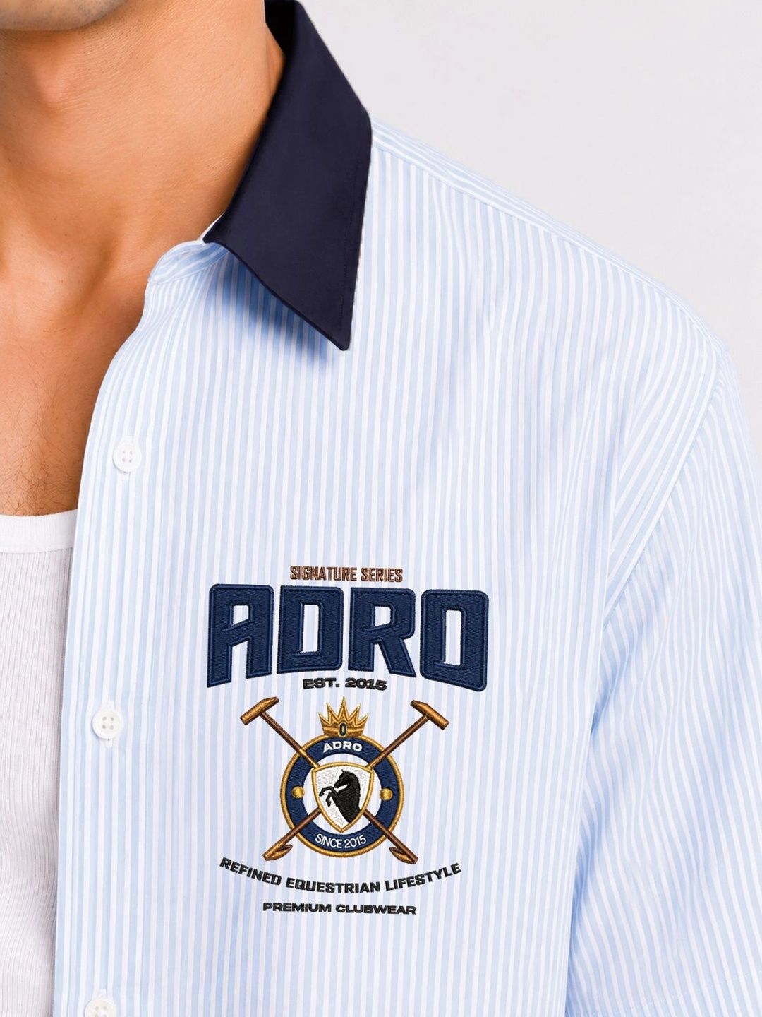 ADRO Men Relaxed Striped Casual Shirt