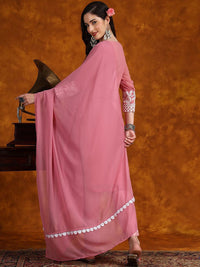 Kalini Floral bersulam chikankari kurta dengan seluar & dupatta