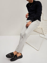 THE BEAR HOUSE Men Solid 4 Way Stretch Slim Fit Formal Trouser