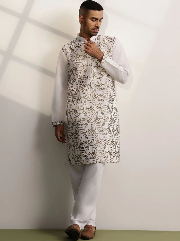 Anouk Men Ethnic Motifs Embroidered Regular Thread Work Kurta with Pyjamas