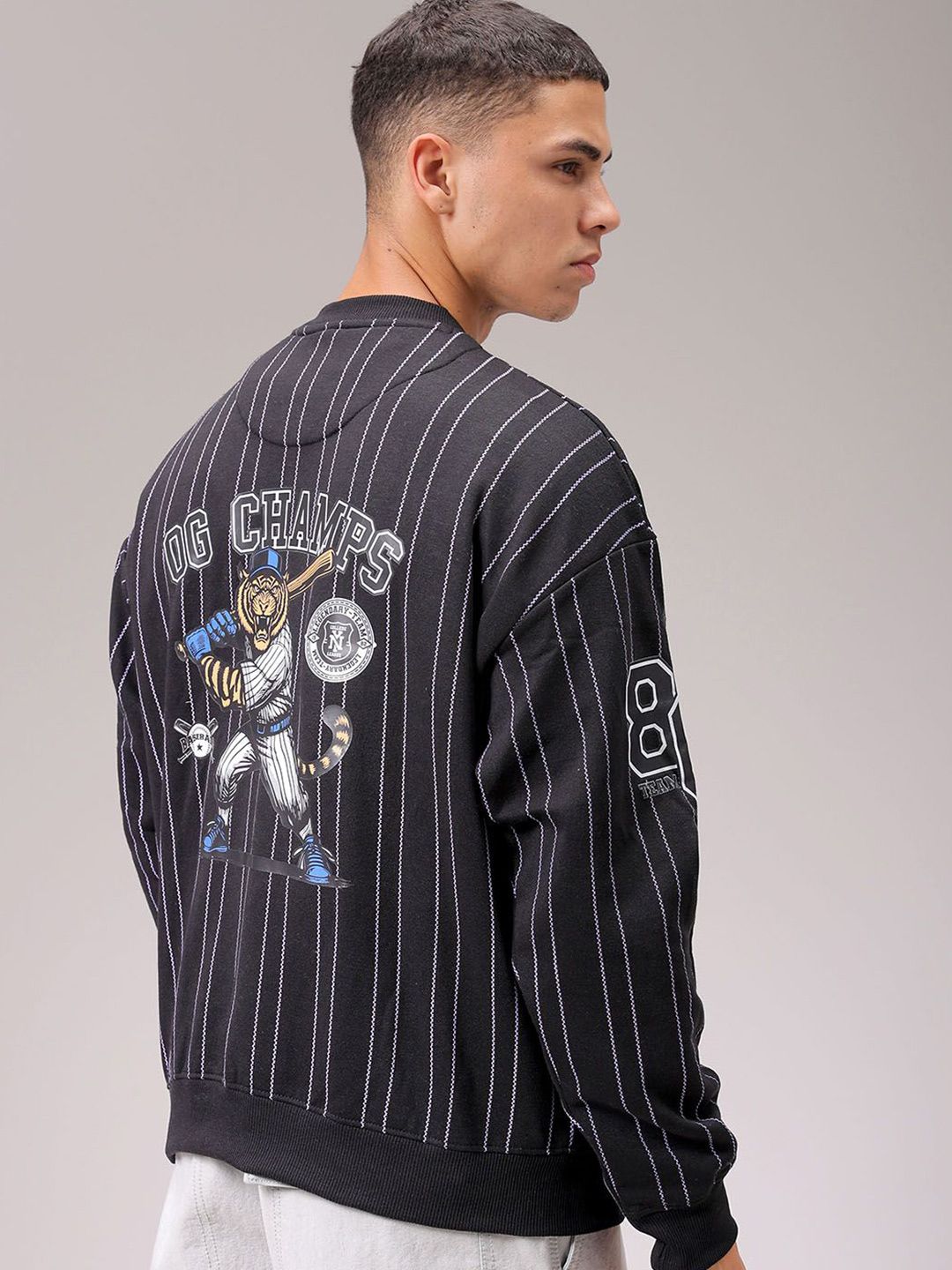 The Indian Garage Co Men Striped Sweatshirt