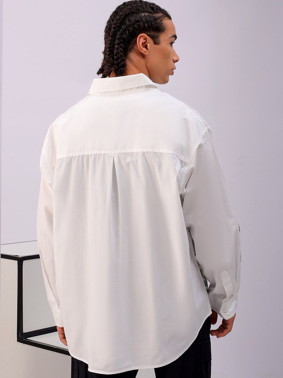 The Indian Garage Co Men Anime Printed Cotton Oversized Boxy Streetwear Shirt