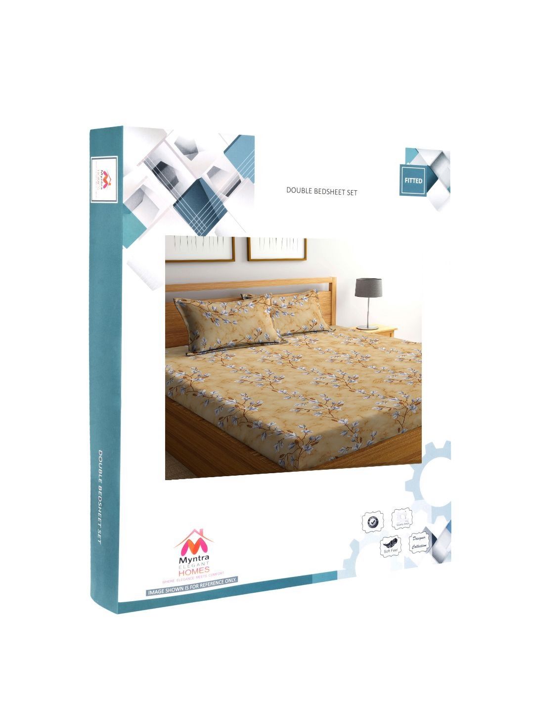 Myntra Elegant Homes Coklat Bunga Kapas Tulen 400TC Dilengkapi Cadar King & 2 Sarung Bantal