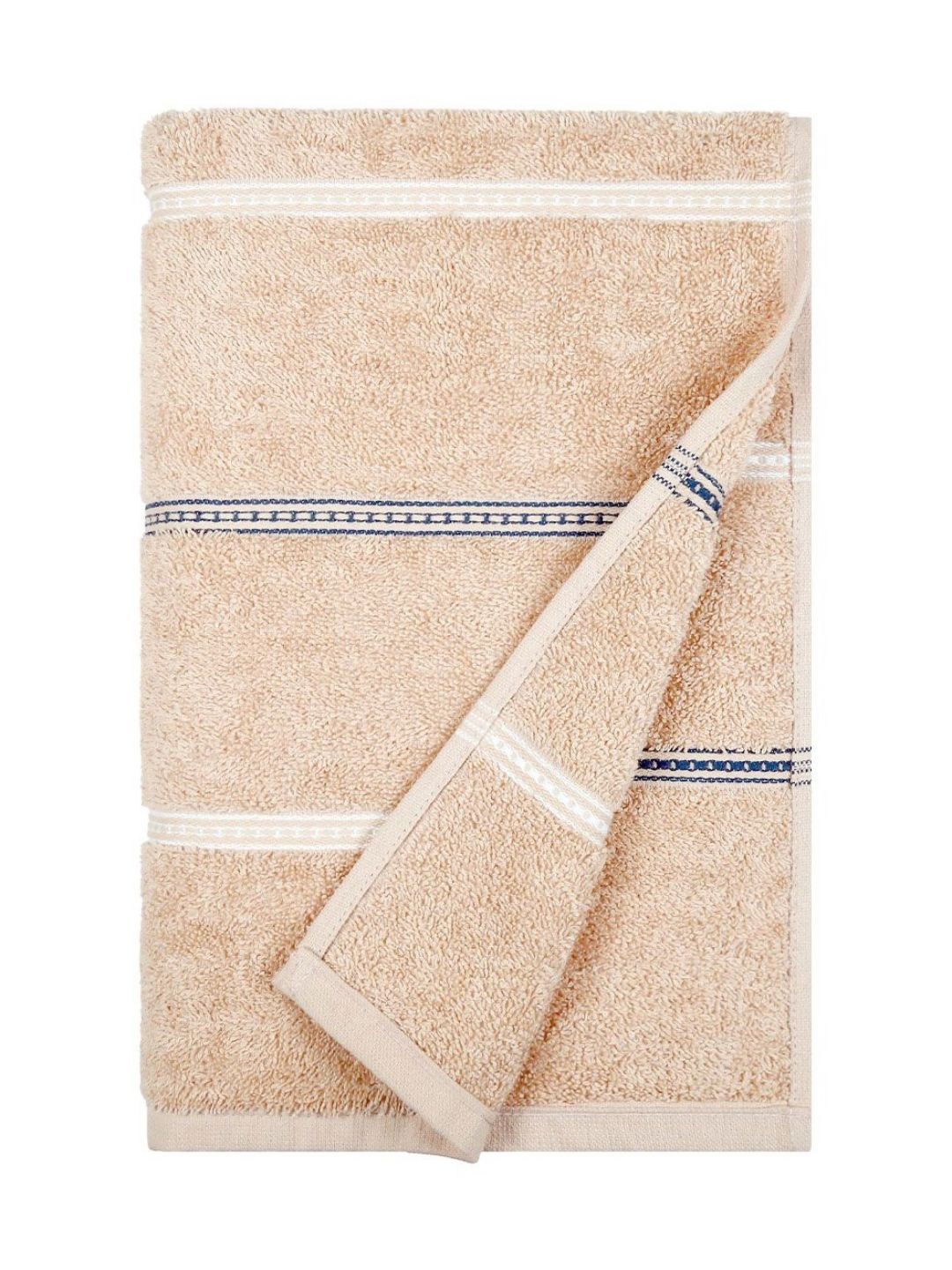 MYTRIDENT Brown & White Striped Cotton 450 GSM Bath Towel