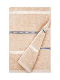 MYTRIDENT Brown & White Striped Cotton 450 GSM Bath Towel