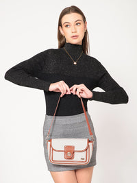 Berrylush Women Solid Structured Leather Shoulder Bag