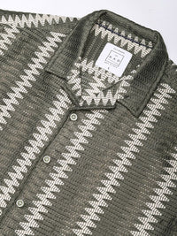 VASTRADO Men Classic Horizontal Stripes Opaque Casual Shirt