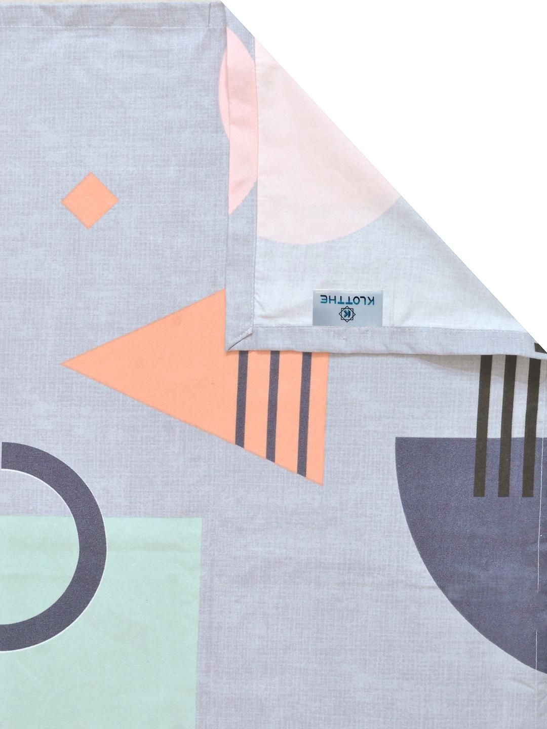 KLOTTHE Grey Geometric 300 TC Cadar Katil King dengan 2 Sarung Bantal