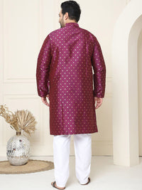 SOJANYA PLUS Ethnic Motifs Band Collar Straight Kurta With Pyjamas