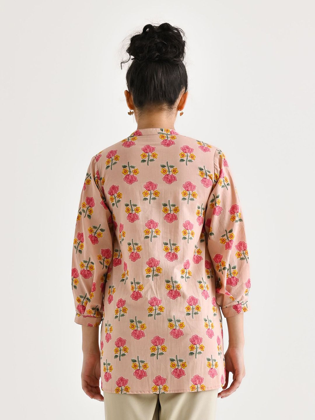 Rustorange Floral Printed Pure Cotton Kurti