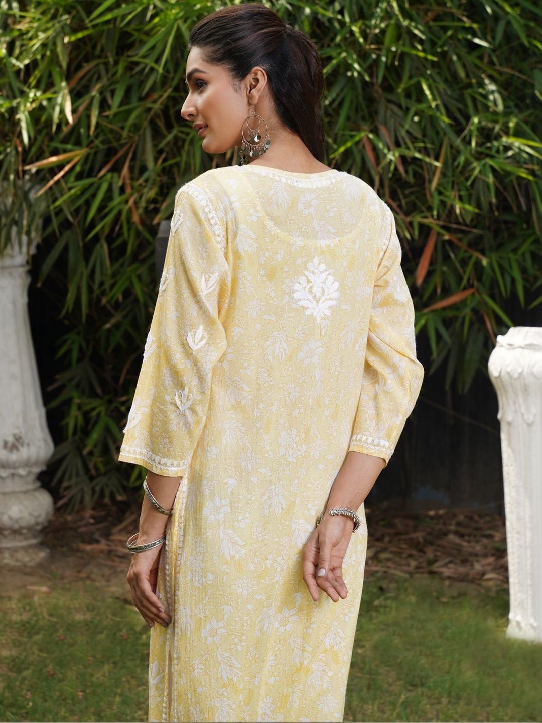 House of Chikankari Women Ethnic Motifs Embroidered Chikankari Indie Prints Kurta