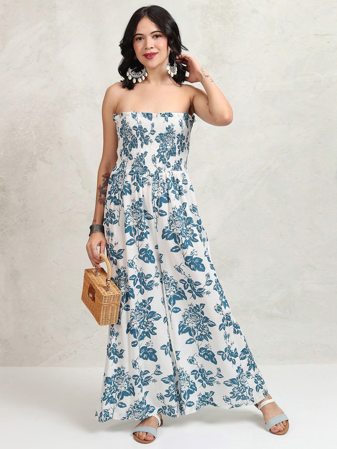 Vishudh Floral Printed Basic Jumpsuit