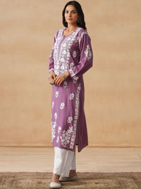 House of Chikankari Women Solid Modal Kurta