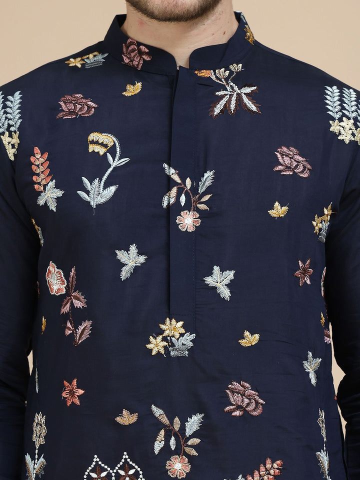 JOMPERS LELAKI Motif Etnik Saluran Silk Lurus Kurta Lurus