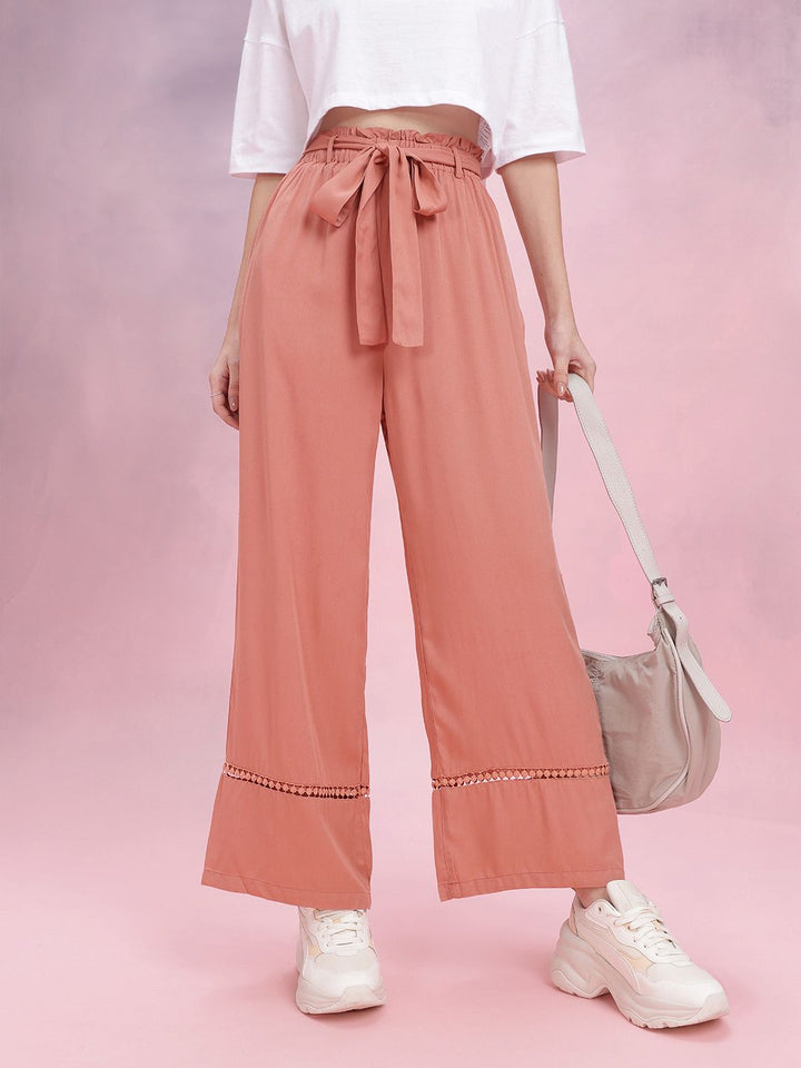 DressBerry Women High-Rise Pleated Trousers Comes With a Belt