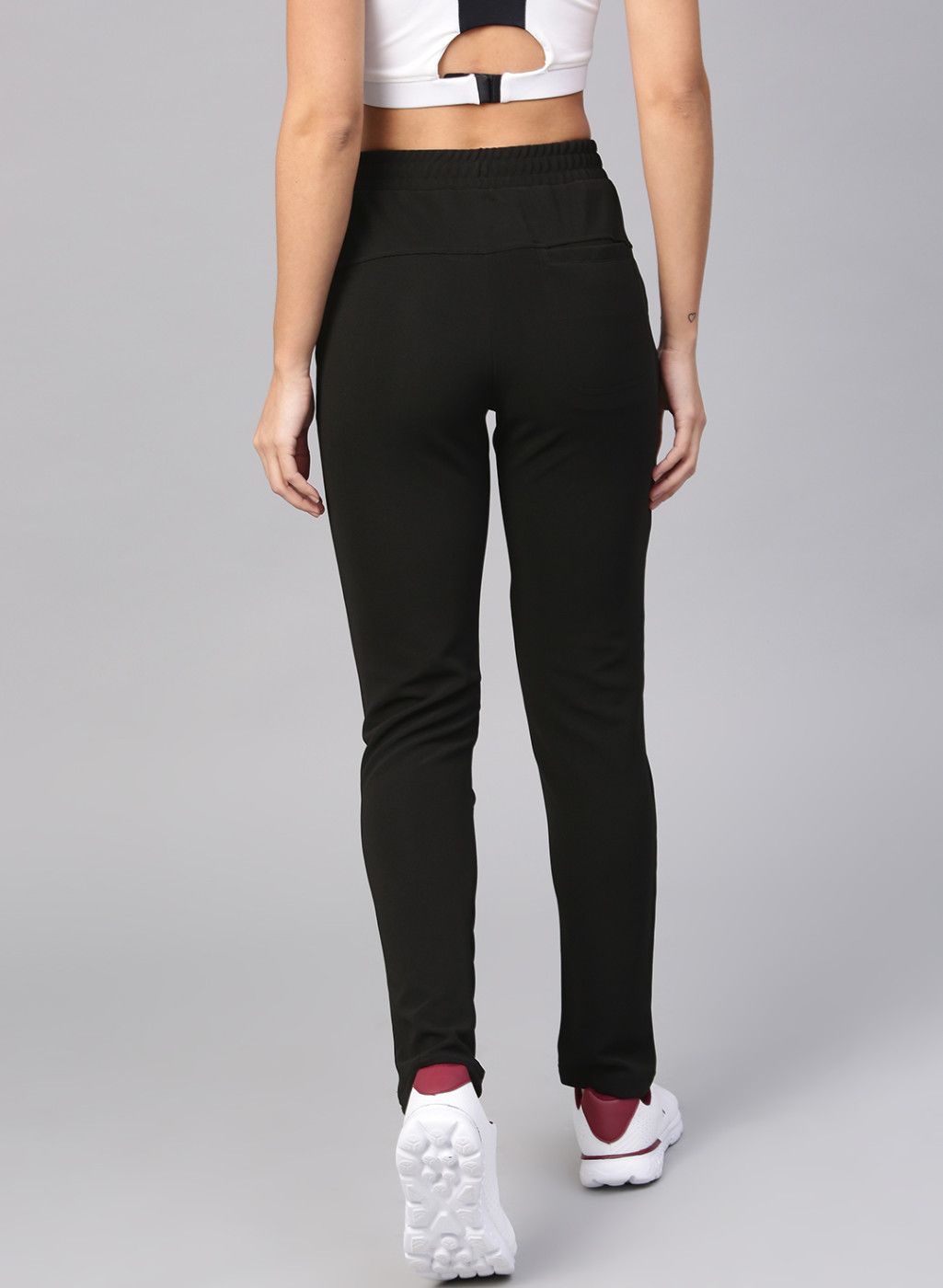 Black Solid Track Pants