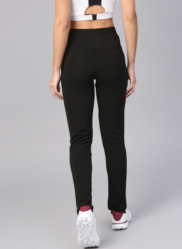 Black Solid Track Pants