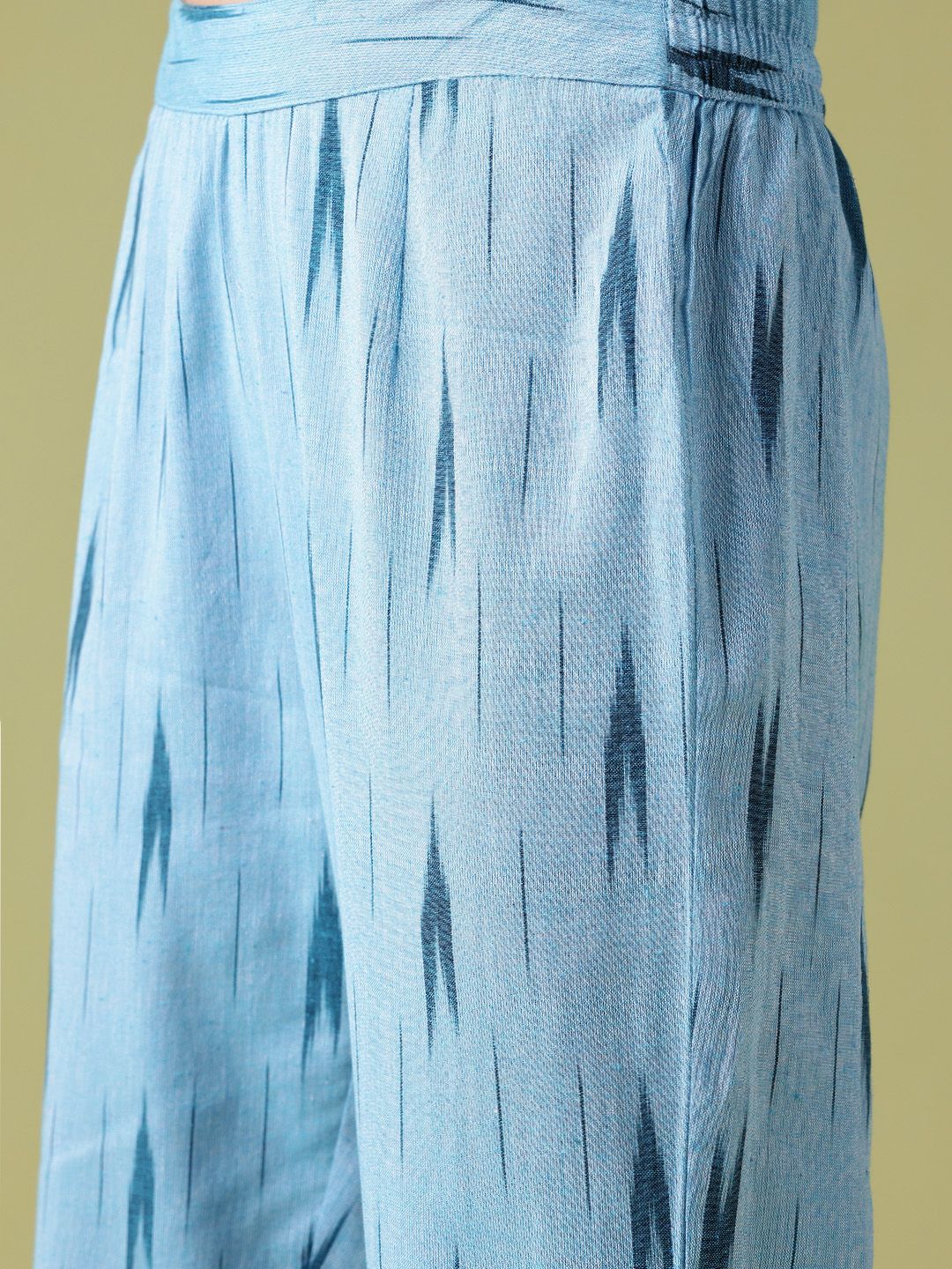Anouk Ikat Print Pure Cotton Kurta with Trousers & Dupatta