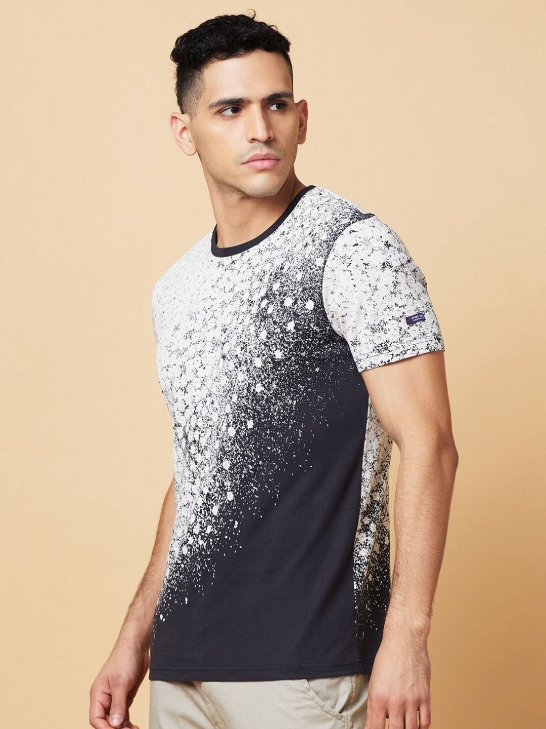 Being Human Men Raw Edge Slim Fit Pure Cotton T-shirt