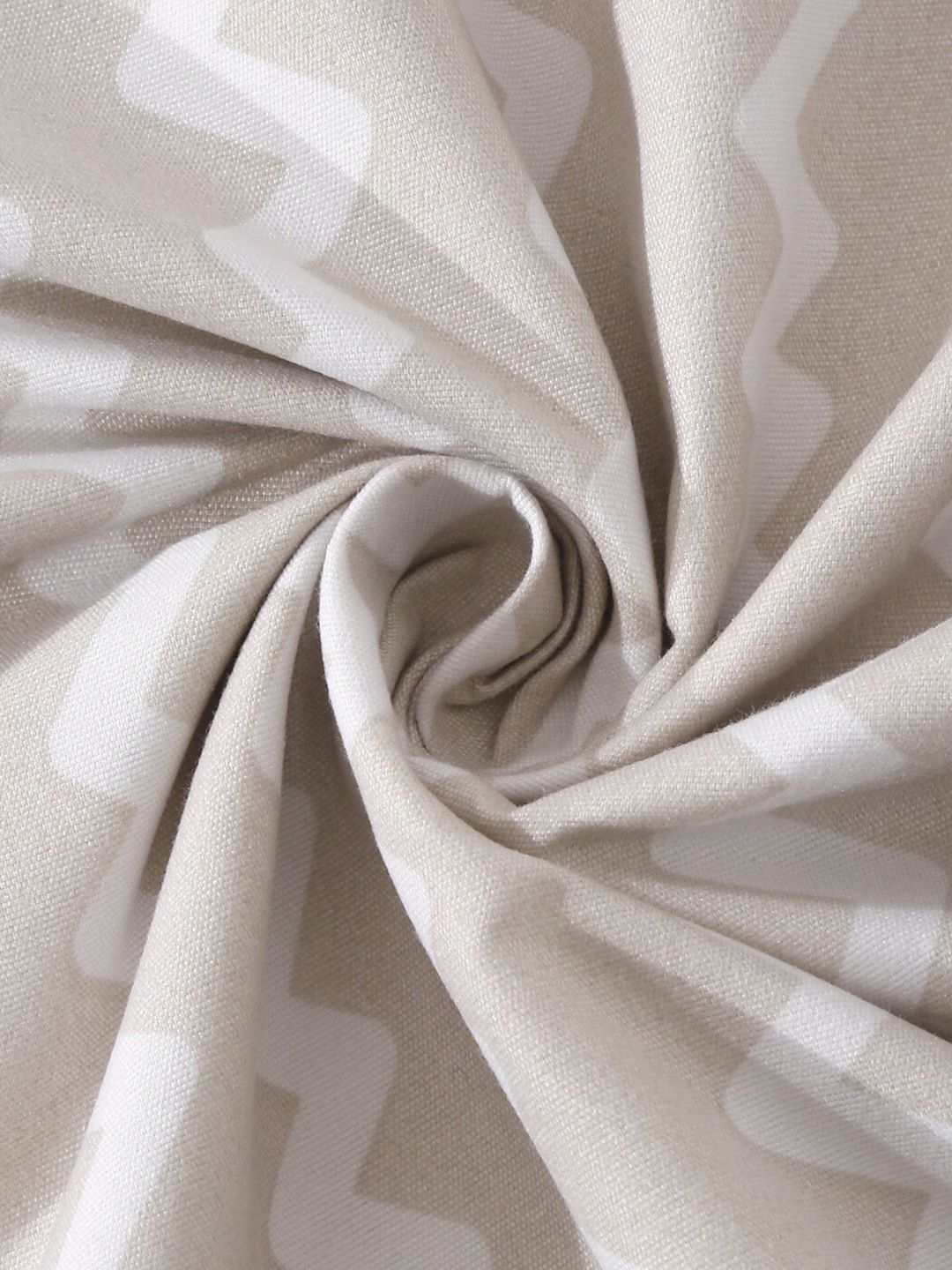 KLOTTHE Beige Chevron Cotton 300 TC Dilengkapi Cadar King Halus dengan 2 Sarung Bantal-98 x 87 inci