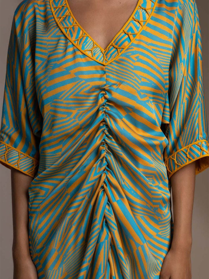 Pakaian Midi Kaftan Mamicha Cetak Georgette