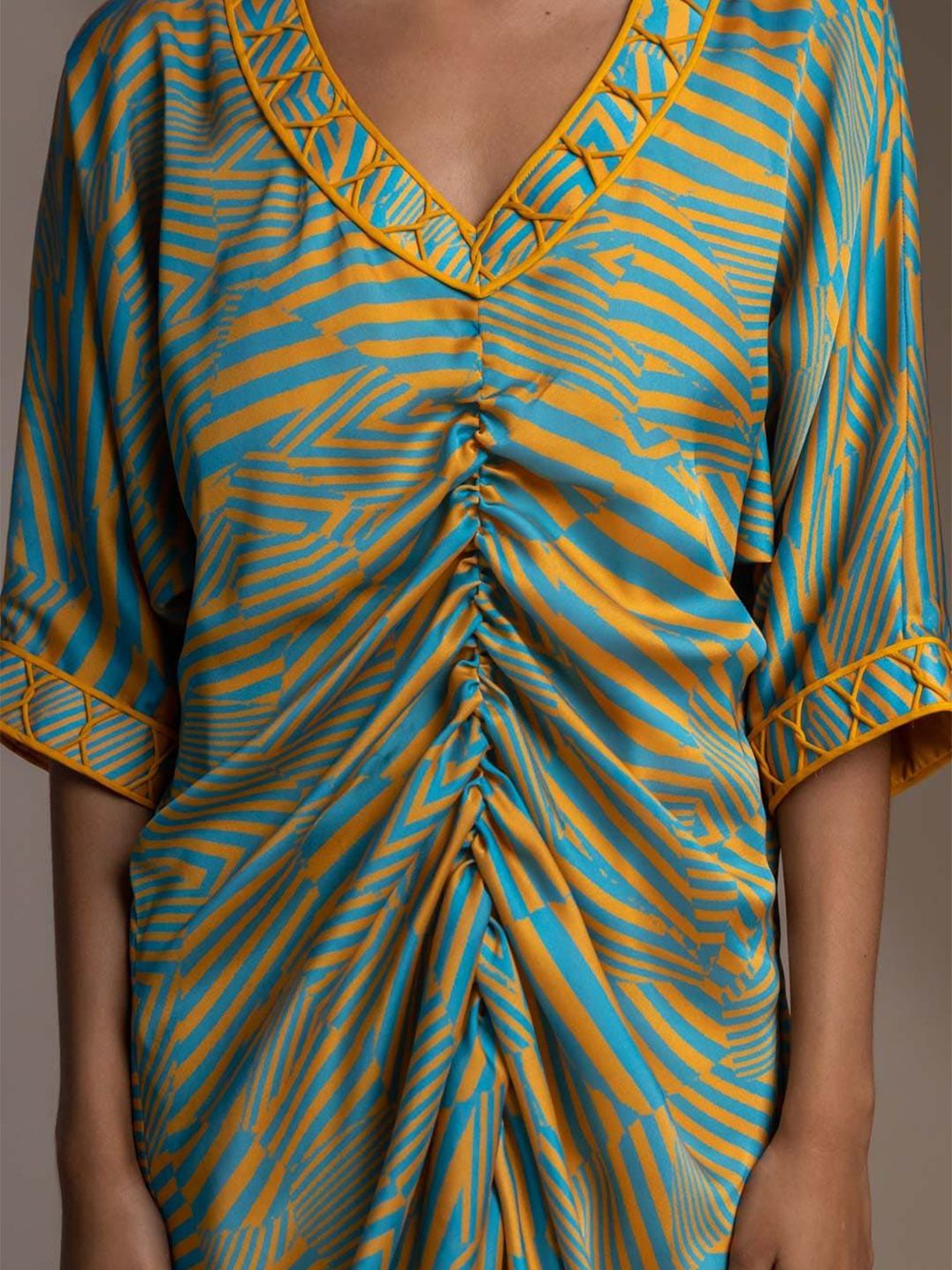 Pakaian Midi Kaftan Mamicha Cetak Georgette