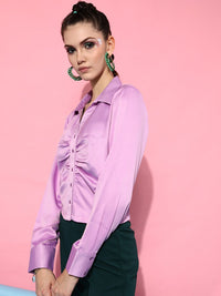 STREET 9 Women Lavender Semiformal Shirt