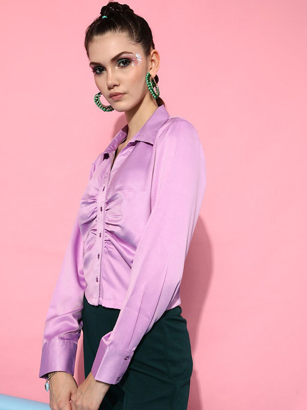 STREET 9 Women Lavender Semiformal Shirt