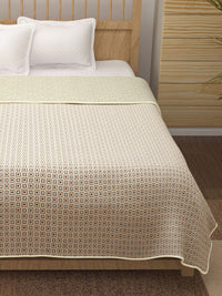 Story@home Beige & Grey Floral AC Room 150 GSM Double Bed Dohar