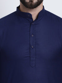 SOJANYA Band Collar Roll-Up Lengan Cotton Straight Kurta